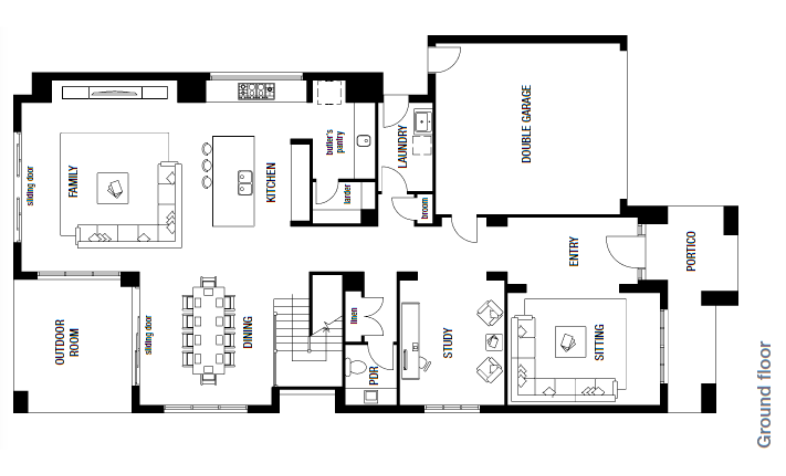 Bayville Downstairs Floorplan